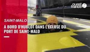 VIDÉO. Route du Rhum : l'Imoca d'Alan Roura quitte le port de Saint-Malo