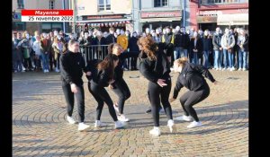 VIDÉO. À Mayenne, 200 lycéens et des danseuses disent non aux violences faites aux femmes