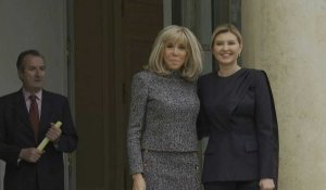 Brigitte Macron reçoit Olena Zelenska, première dame d'Ukraine, au Palais de l'Élysée