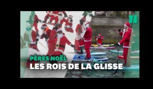 Ces Pères Noël se sont entraînés comme des pros pour livrer les cadeaux