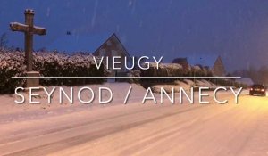 Haute-Savoie : neige sur les hauteurs d'Annecy à Vieugy (Seynod)