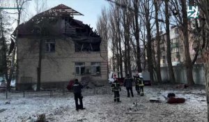 Destructions dans les rues de Kiev après des attaques de drone