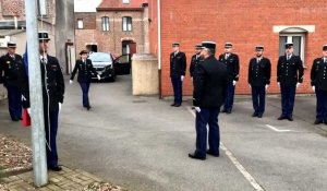 Inspection à la brigade de gendarmerie de Quesnoy-sur-Deûle par la lieutenante colonelle Di Piétro