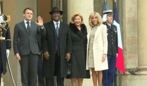 Macron accueille à l'Elysée le président ivoirien Alassane Ouattara
