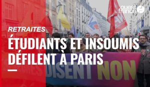 VIDÉO. Réforme des retraites : étudiants et Insoumis défilent ensemble à Paris