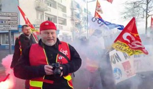 Acte 2 de la manifestation à Calais contre la réforme des retraites ce mardi 31 janvier