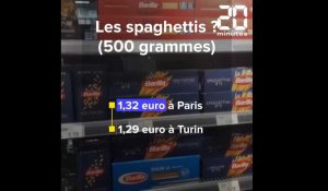 On a comparé le prix d'un panier de courses entre Paris et Turin
