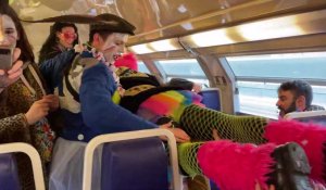 Carnaval de Dunkerque : dans le train en direction de la bande