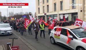 VIDÉO. Retraites : 850 manifestants défilent ce 16 février à Thouars