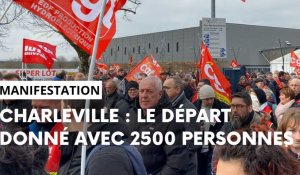 Charleville-Mézières: départ de la 5e manifestation contre la réforme des retraites
