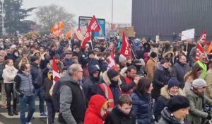 Manifestation contre la réforme des retraites à Jaux-Venette, près de Compiègne