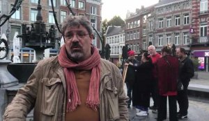 Rubén García vient exprimer son mécontentement sur la Grand-Place de Huy.