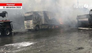 Incendie dans une entreprise de transport à Plaintel