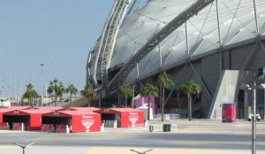 Mondial au Qatar : tentes pour la vente de bière à l'extérieur du stade