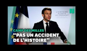 Au camp de déportation des Milles, Macron dénonce les "crimes de l'Etat français"
