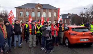 Manifestation contre la réforme des retraites à Friville-Escarbotin