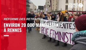 VIDÉO. Environ 20 000 manifestants à Rennes contre la réforme des retraites
