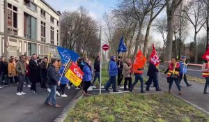 Manifestation des salariés de Carelide à Mouvaux