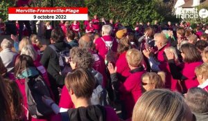 VIDEO. À Merville-Franceville, Dorian de Koh-Lanta anime l’échauffement de la Marche rose 