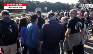VIDÉO. Des manifestants réunis contre un projet immobilier sur l’île de Berder dans le Morbihan
