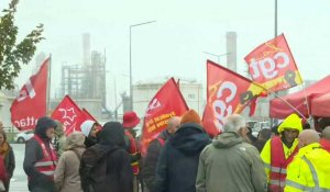 Grève TotalEnergies: rassemblement à l'appel de la CGT devant la raffinerie de Donges