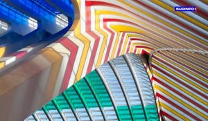 Inauguration de l’œuvre colorée de l’artiste Daniel Buren sur la gare Calatrava à Liège