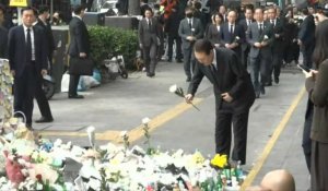 Le président sud-coréen au mémorial d'Itaewon pour les victimes de la bousculade de Halloween
