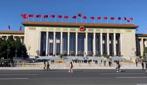 Chine : le palais du Peuple à l'approche de la clôture du 20e congrès du PCC
