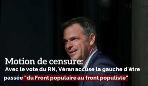 Motion de censure:  Avec le vote du RN, Véran accuse la gauche d'être passée "du Front populaire au front populiste"