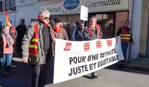 Entre 3000 et 1100 personnes ont manifesté à Lillebonne (selon les sources) mardi 7 février 2023 contre la réforme des retraites