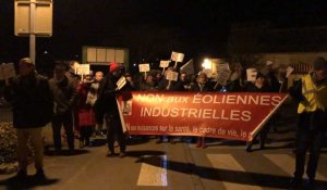 VIDEO. Une quarantaine de personnes manifestent à Cheffois contre un projet d'éoliennes
