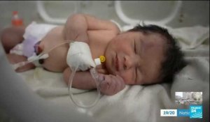 En Syrie, à Jandairis, un nouveau-né vivant sorti par miracle des décombres