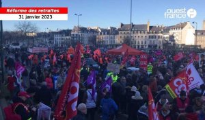 VIDEO. À Quimper, déjà plusieurs milliers de personnes contre le projet de réforme des retraites
