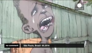 Graffeurs et tagueurs brésiliens protestent contre la Coupe du monde de football