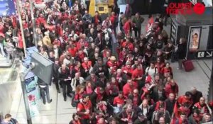 Les Rennes en route vers le Stade de France. ambiance gare de Rennes