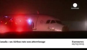Un Airbus d'Air Canada rate son atterrissage, 23 blessés