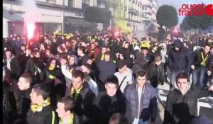 Rennes Nantes: la longue marche des supporters nantais dans Rennes