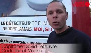 Les pompiers d'Ille-et-Vilaine font campagne pour les detecteurs de fumees