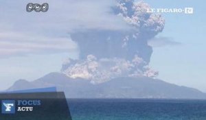 Un éruption de cendres impressionnante au Japon