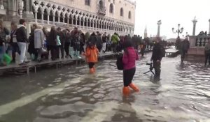 Venise: Les "hautes eaux" inondent la place Saint Marc