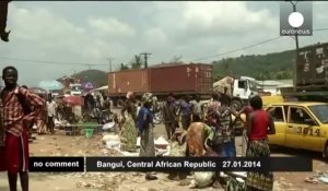 Arrivée d'un convoi d'aide humanitaire à Bangui