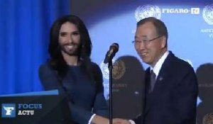 Autriche : Conchita Wurst a chanté devant Ban Ki-moon