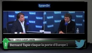 Top Média : Bernard Tapie claque la porte d'Europe 1 en direct