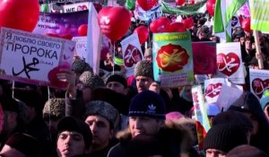 Tchétchénie: des centaines de milliers de manifestants à Grozny contre toute caricature de Mahomet