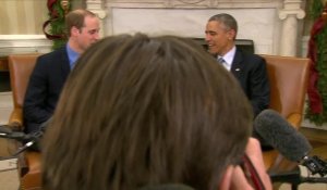 Barack Obama reçoit le prince William dans le Bureau ovale