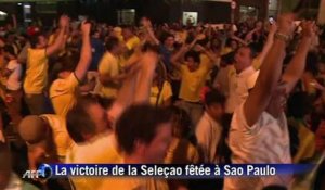 Coupe du monde: Les Brésiliens fêtent la victoire de leur équipe