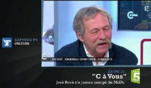 Zapping TV : José Bové écoeuré par un hamburger de chez McDo
