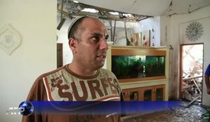 Une maison détruite par une roquette du Hamas en Israël