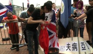 Manifestation à Hong Kong pour l'anniversaire de la rétrocession