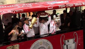 Foot: Munich fête le Bayern et son triplé historique